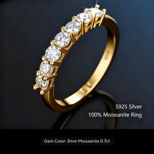 Moissanite Gold-Plated Sparkle Ring size 7 & 8